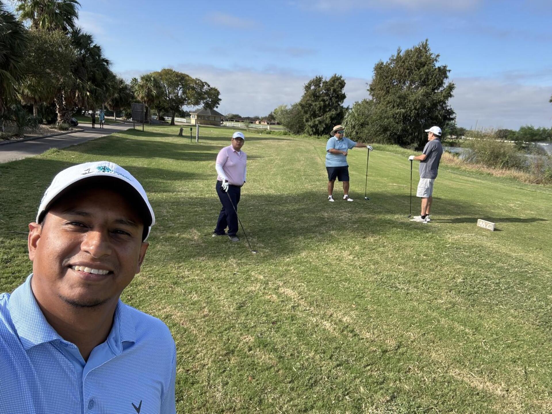 Group photo on the course