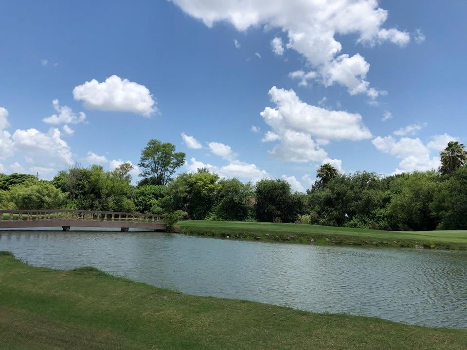 Lush green overlooking the course